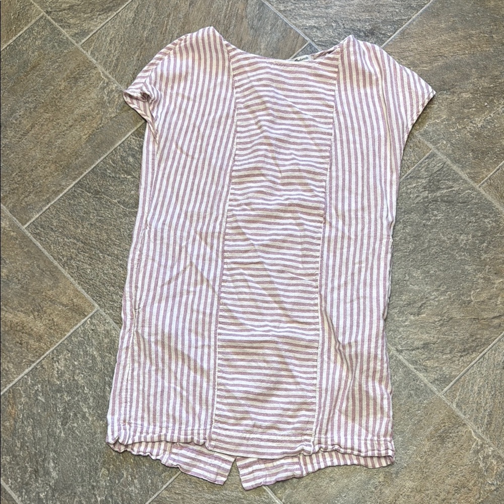 Striped Pink and White Women's Shirt Dress